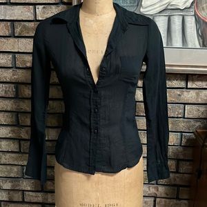 Vintage 2000’s H&M DIVIDED/ thin black button down